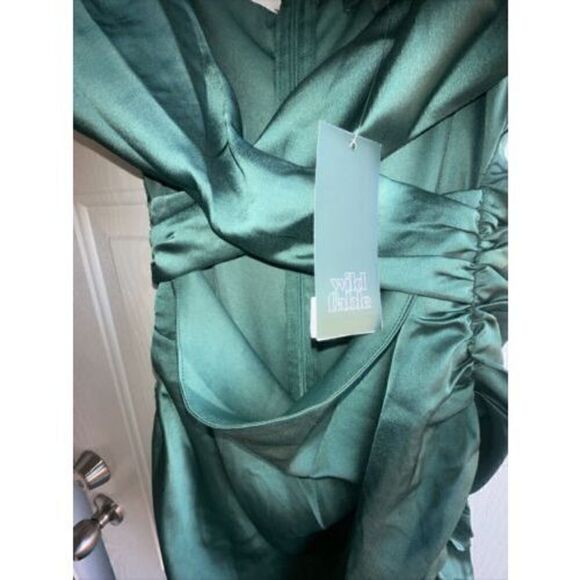 Women's Sleeveless Mesh Bodycon Dress - Size Small Wild Fable Green. A - Picture 2 of 4